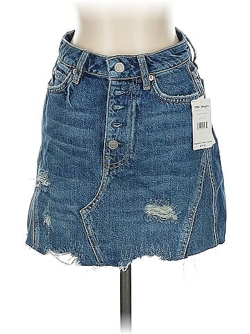 We the Free Denim Skirt (view 1)