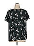 Lane Bryant 100% Polyester Black Short Sleeve Blouse Size 14 - photo 1