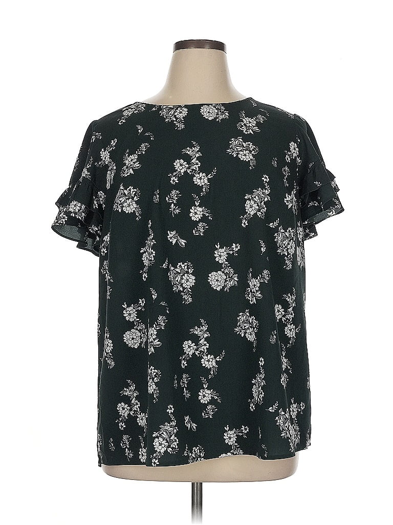 Lane Bryant 100% Polyester Black Short Sleeve Blouse Size 14 - photo 1
