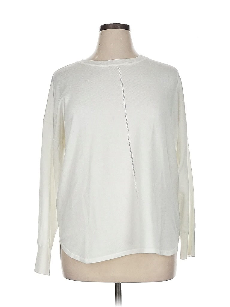 Pre-owned Max Studio Pullover Sweater In White