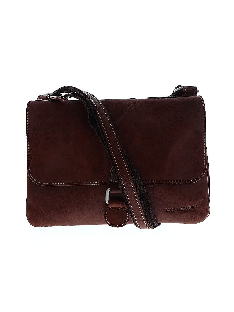 Jack Georges 100% Leather Brown Leather Crossbody Bag One size - photo 1