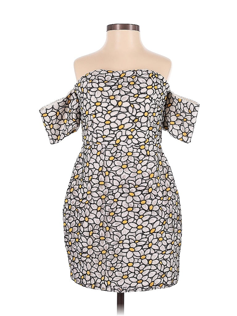 NBD 100% Nylon Print Gray Cocktail Dress Size S - photo 1