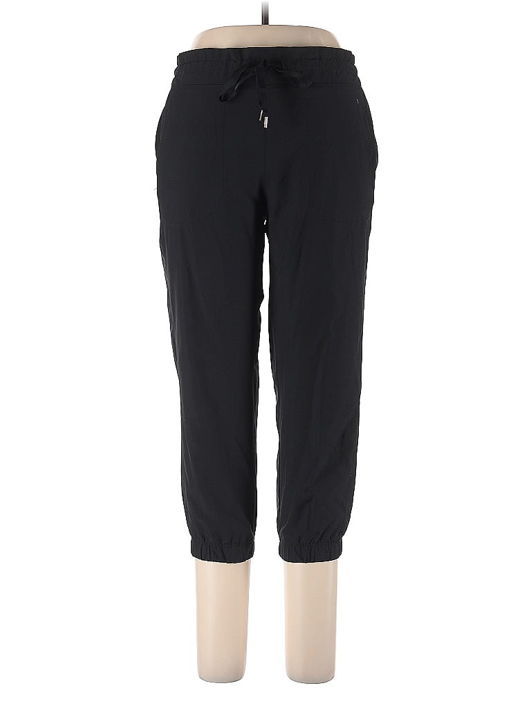 Apana Solid Black Casual Pants Size L - photo 1