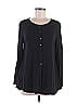 LOGO by Lori Goldstein 100% Rayon Black Long Sleeve Blouse Size 8 - photo 1