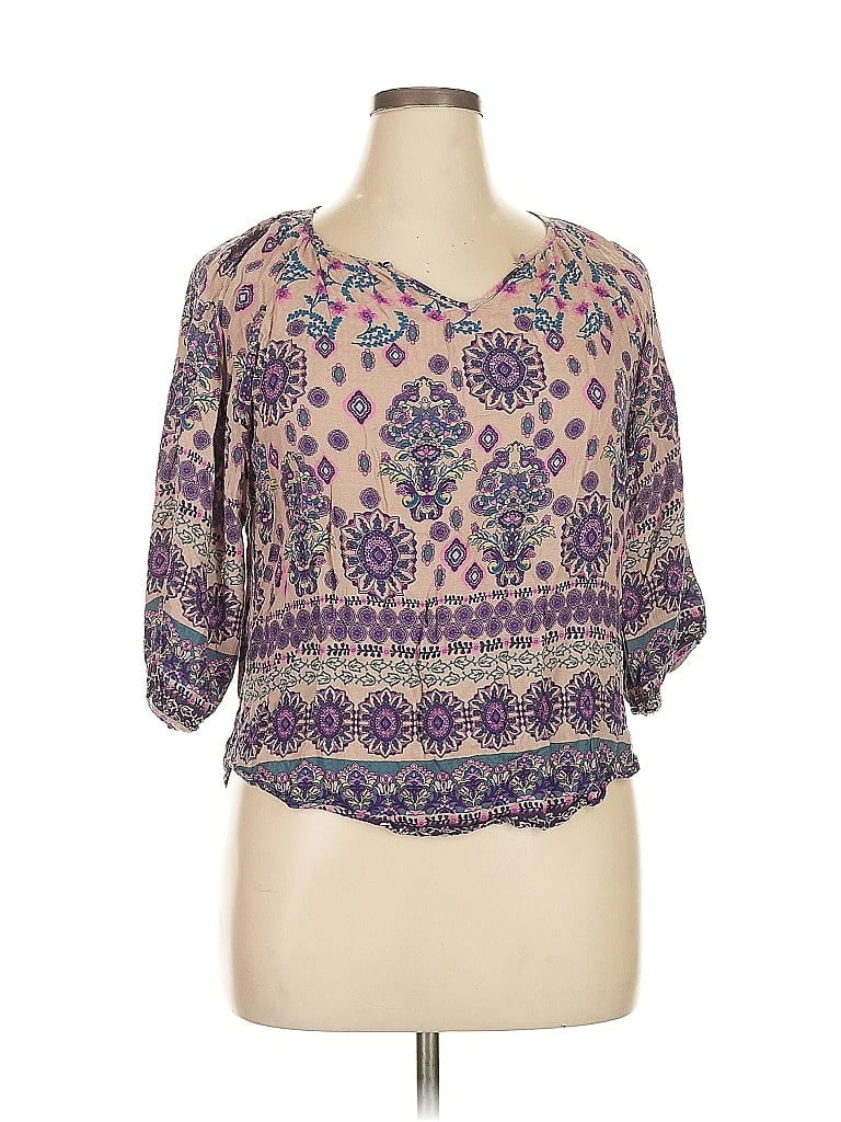 Click to view more detailed imagery on our partner's website Pre-owned Versed 3/4 Sleeve Blouse In Purple