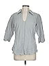 Soft Surroundings Gray 3/4 Sleeve Button-Down Shirt Size L - photo 1