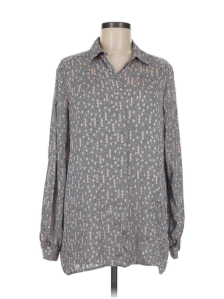 Pre-owned Equipment Long Sleeve Blouse In Blue