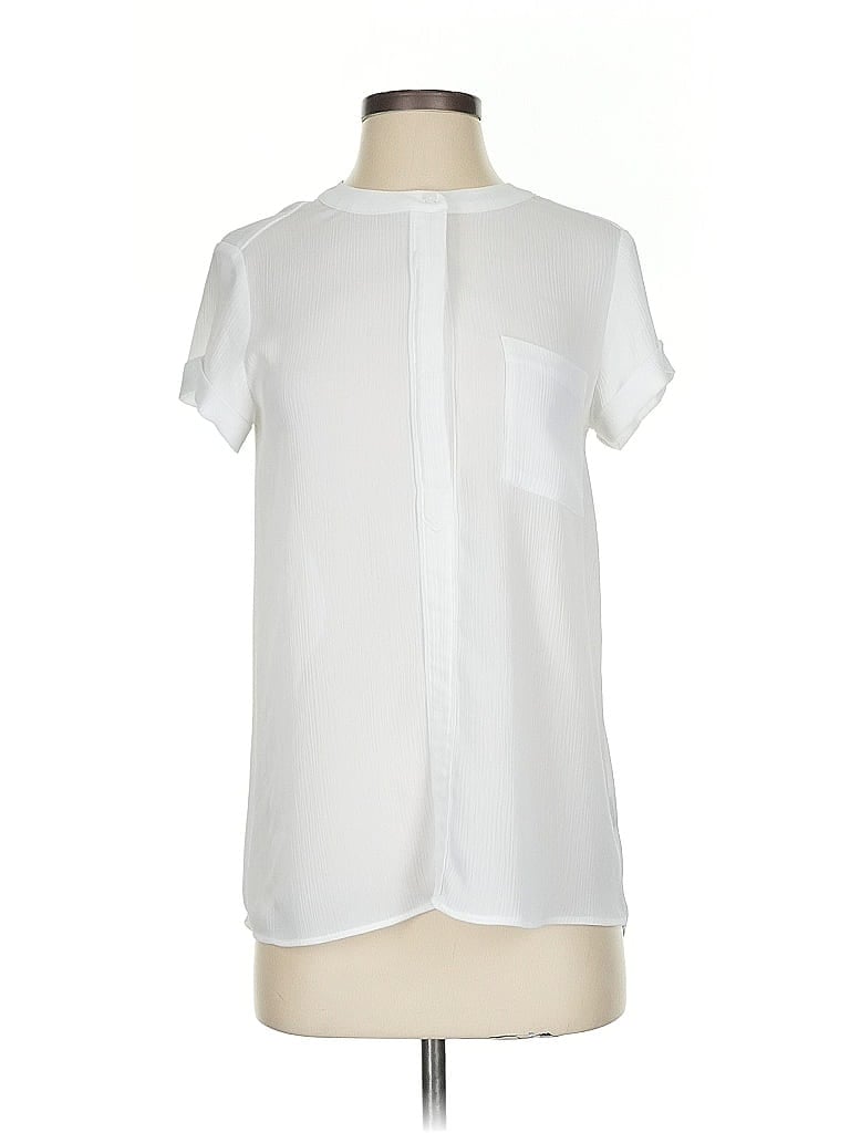 Pre-owned Simply Vera Vera Wang Short Sleeve Blouse In White