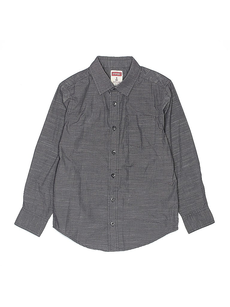 Wrangler Jeans Co Chevron-herringbone Gray Long Sleeve Button-Down Shirt Size 8 (big kids) - photo 1