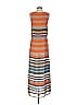 Dylan 100% Polyester Stripes Orange Casual Dress Size S - photo 2