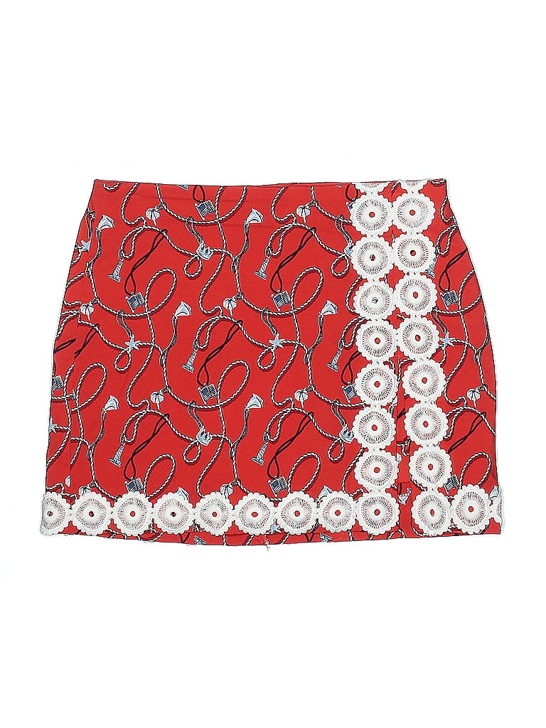 Crown & Ivy Graphic Red Casual Skirt Size 8 - photo 1