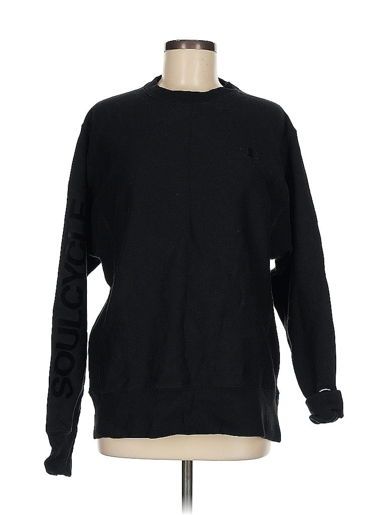 Pre-owned Champion Pullover Sweater In Black