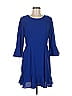 Everly 100% Polyester Solid Blue Casual Dress Size M - photo 1