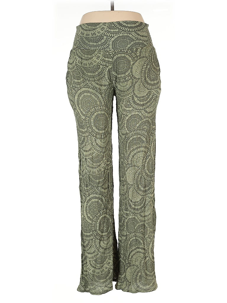 Three Dots 100% Rayon Paisley Green Casual Pants Size L - photo 1