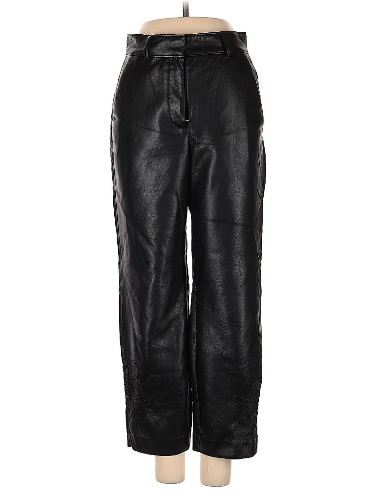Pre-owned Babaton Faux Leather Pants In Black