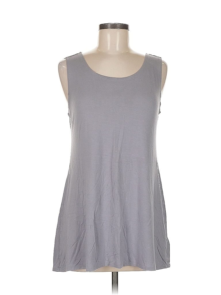 LOGO by Lori Goldstein Gray Sleeveless T-Shirt Size M - photo 1