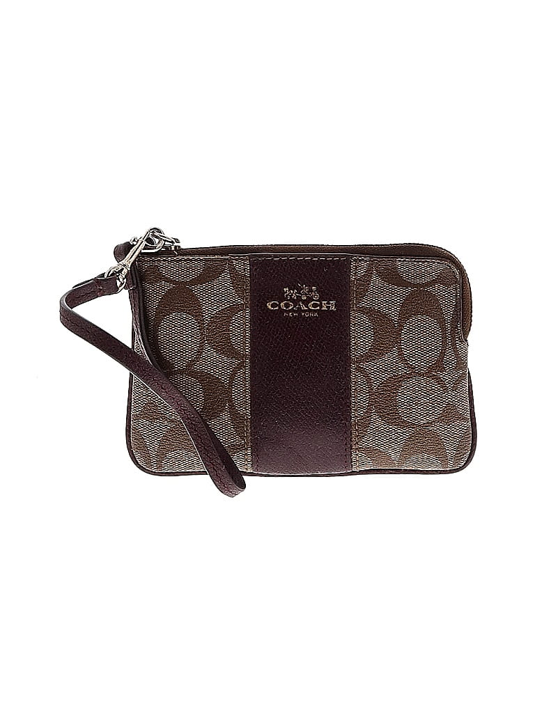 Coach Factory 100% Leather Brown Tan Leather Wristlet One size - photo 1