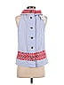 Sail to Sable 100% Cotton Gray Sleeveless Blouse Size S - photo 2