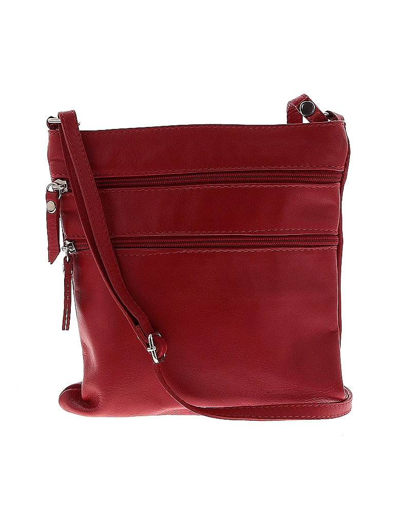 Vera Pelle 100% Leather Red Leather Crossbody Bag One size - photo 1