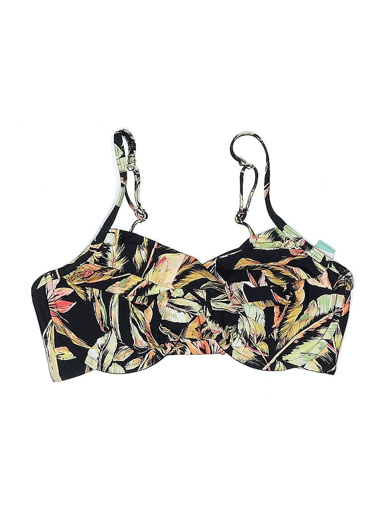 Sunsets Swimsuit Top Black Print Pattern Swimwear