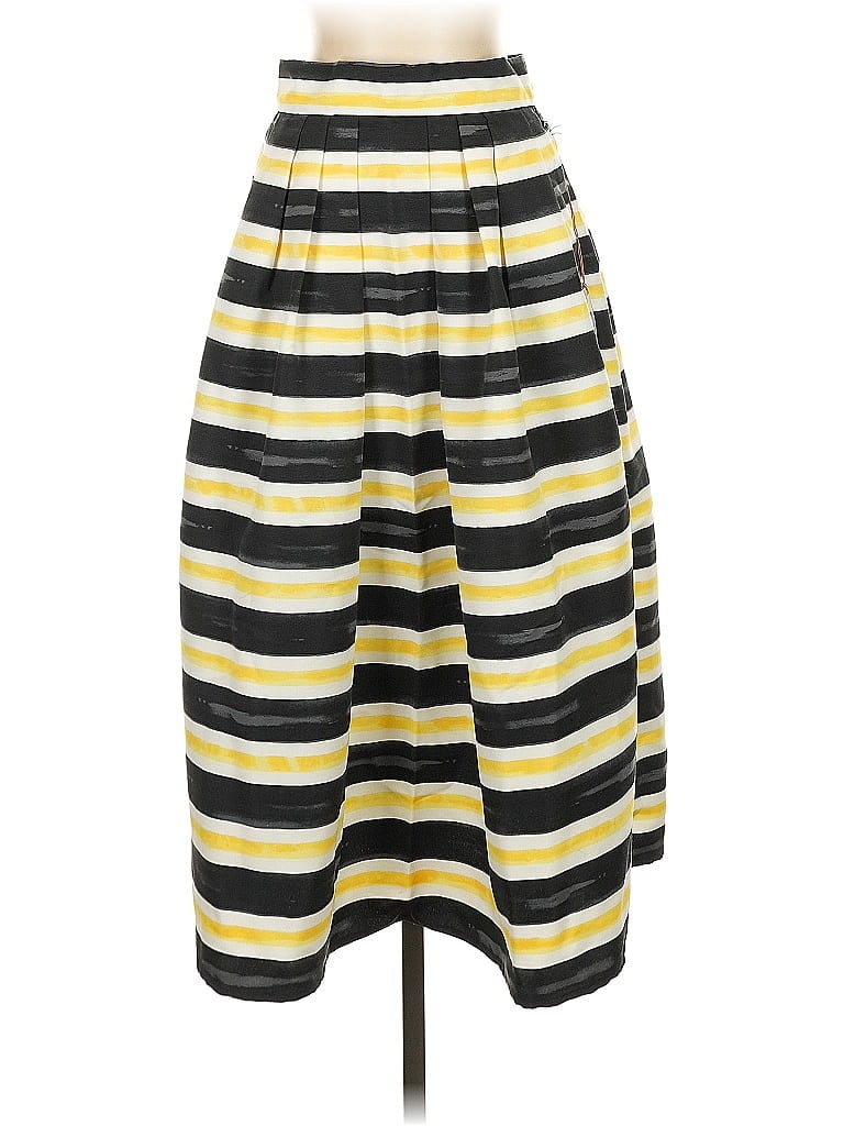 Eva Mendes by New York & Company 100% Polyester Stripes Yellow Casual Skirt Size 0 - photo 1