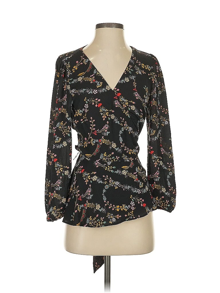 Ann Taylor LOFT 100% Polyester Black 3/4 Sleeve Blouse Size S - photo 1