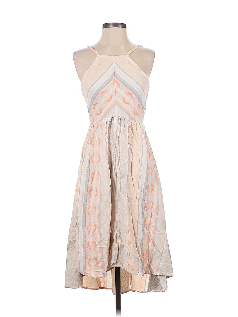 O'Neill 100% Cotton Chevron-herringbone Tan Cocktail Dress Size XS - photo 1