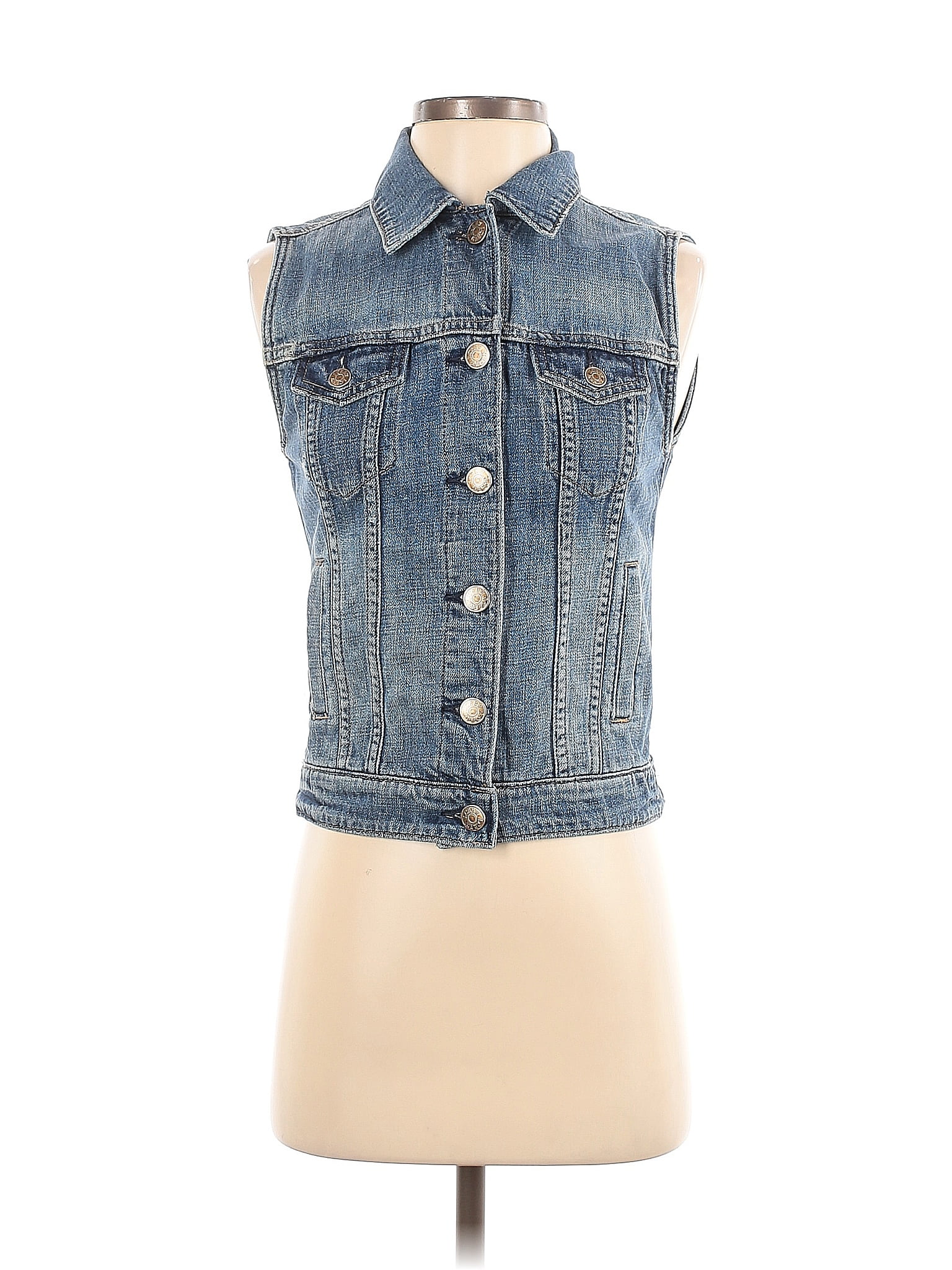 J.Crew 100% Cotton Blue Denim Vest Size XXS