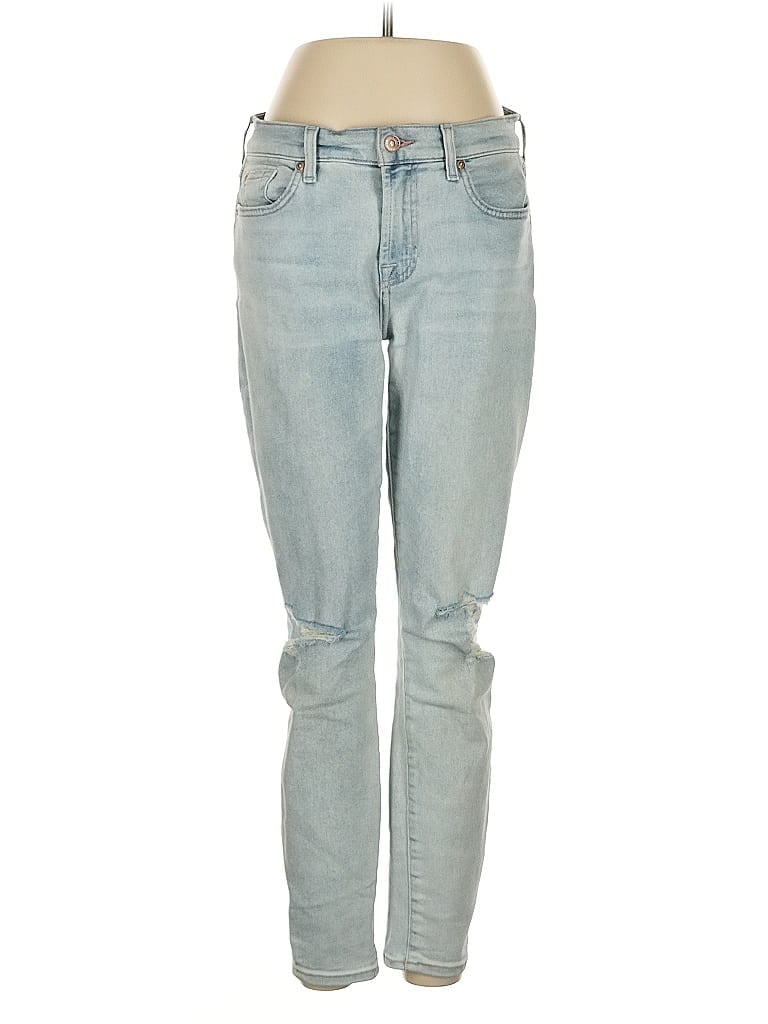 7 For All Mankind Hearts Blue Jeans Size 29 waist - photo 1