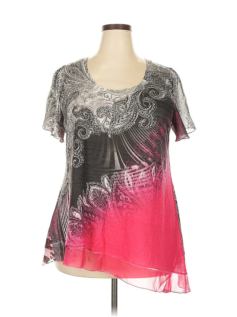 Avenue Pink Short Sleeve Blouse Size 18 - photo 1