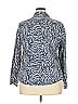 Foxcroft 100% Cotton Animal Print Blue Long Sleeve Blouse Size 18 - photo 2