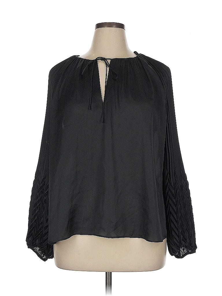 Johnny Was 100% Polyester Black Long Sleeve Blouse Size XL - photo 1