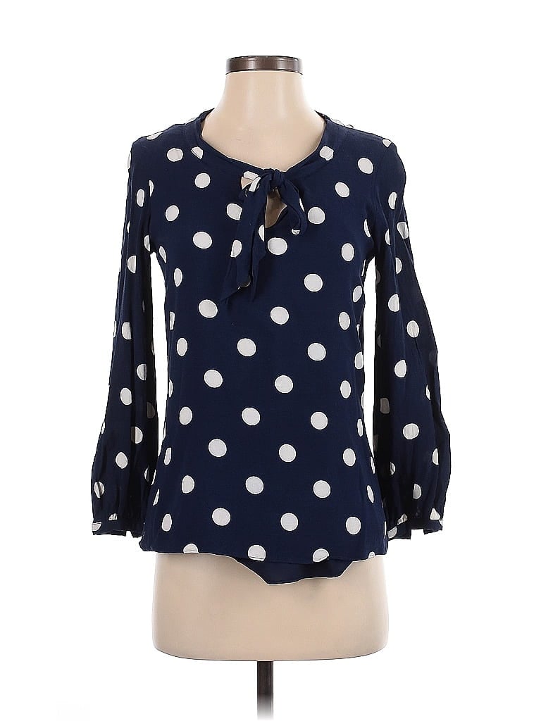 Sail to Sable 100% Viscose Polka Dots Blue 3/4 Sleeve Blouse Size XS - photo 1