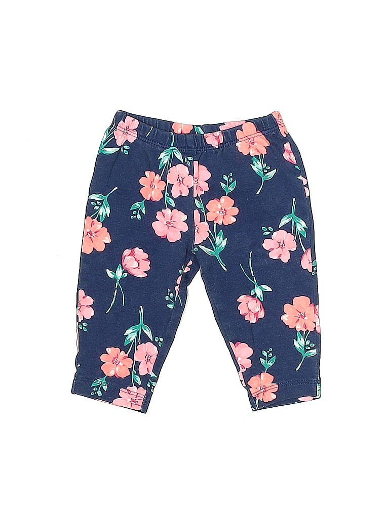 Carter's 100% Cotton Floral Blue Casual Pants 3-6 MO / 6 MO - photo 1