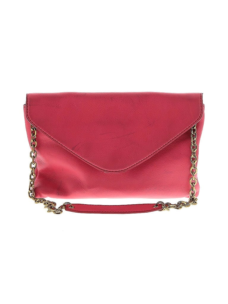 J.Crew 100% Leather Solid Pink Leather Clutch One size - photo 1