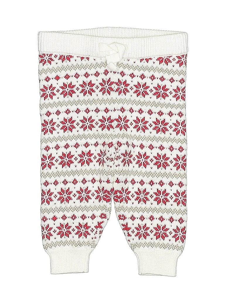 Janie and Jack 100% Cotton Ivory Snow Pants With Bib Size 3-6 mo - photo 1