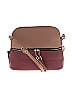 Assorted Brands 100% Polyurethane Color Block Burgundy Tan Crossbody Bag One size - photo 1