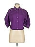 Worth New York Purple 3/4 Sleeve Button-Down Shirt Size 8 - photo 1