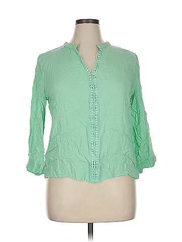Fun2Fun 3/4 Sleeve Button-Down Shirt (view 1)