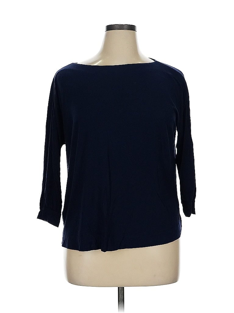 Pre-owned Ann Taylor Loft Outlet 3/4 Sleeve T-shirt In Blue