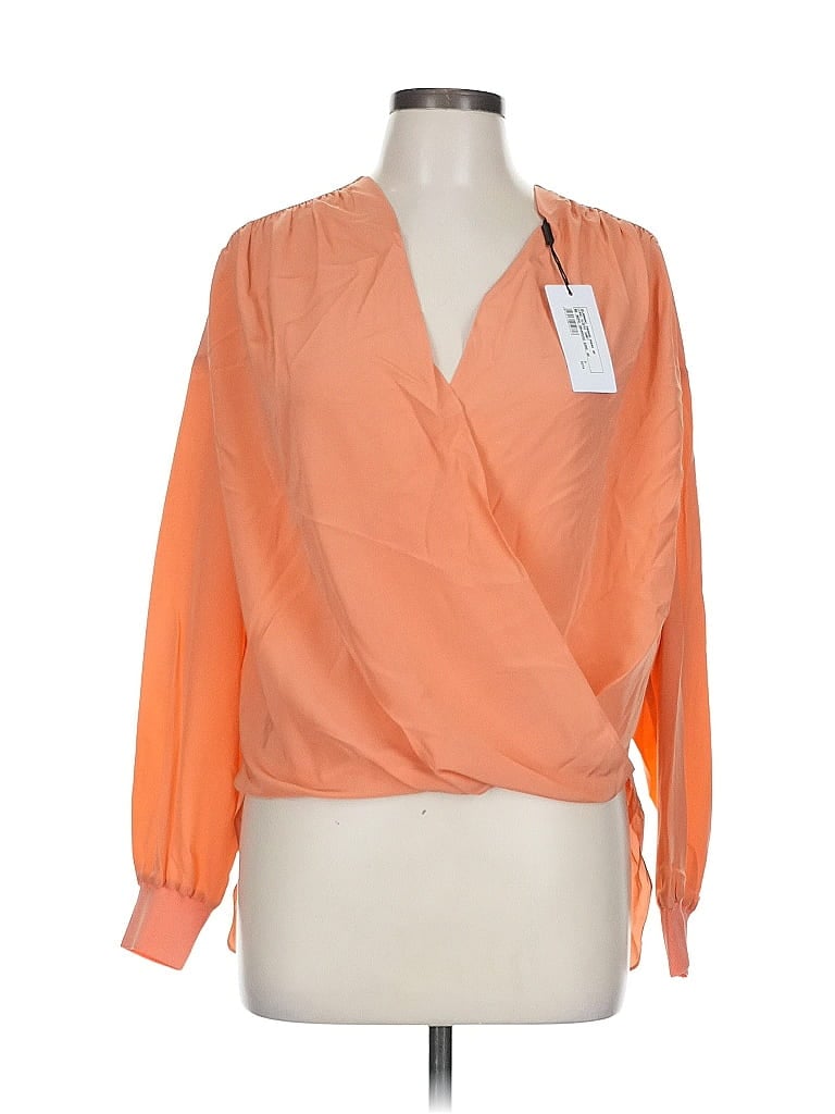M Missoni 100% Silk Orange Long Sleeve Silk Top Size EU (IT) 46 / US 10 - photo 1