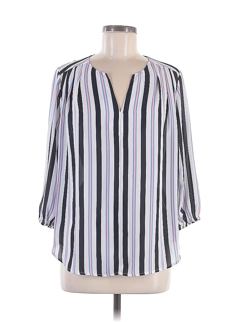 Pleione 100% Polyester White 3/4 Sleeve Blouse Size M - photo 1