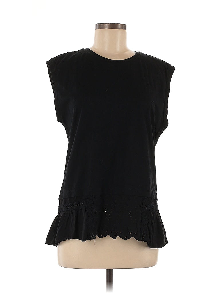 Tiny 100% Cotton Black Sleeveless Top Size M - photo 1