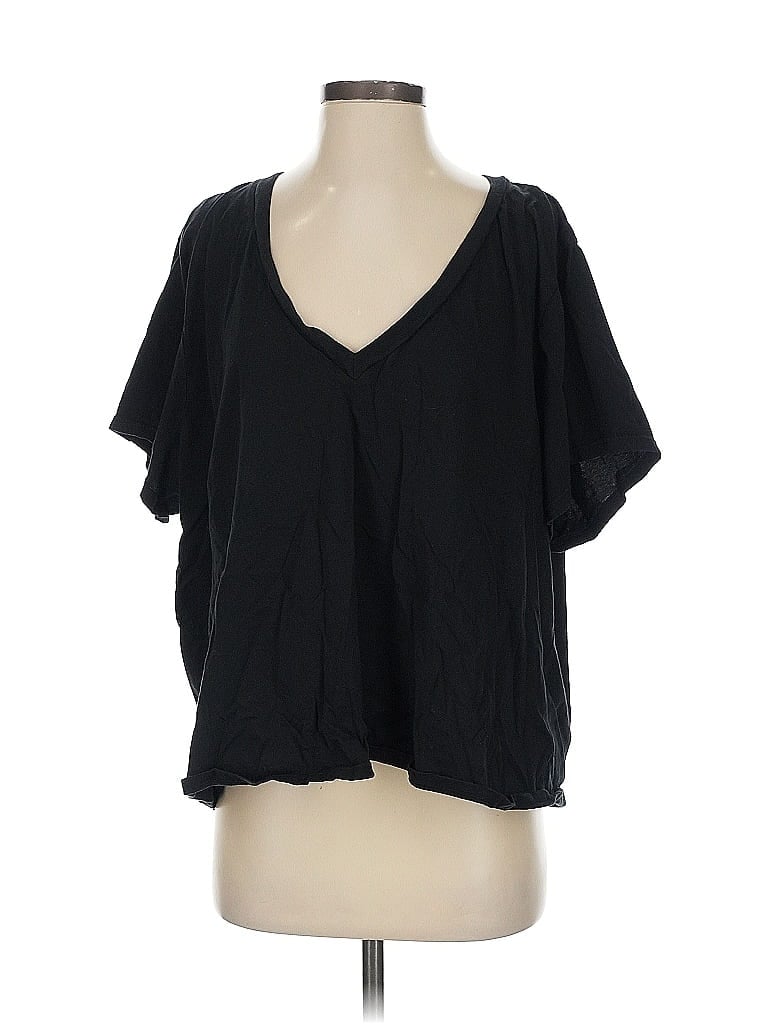 Pre-owned Good American Short Sleeve T-shirt In Black