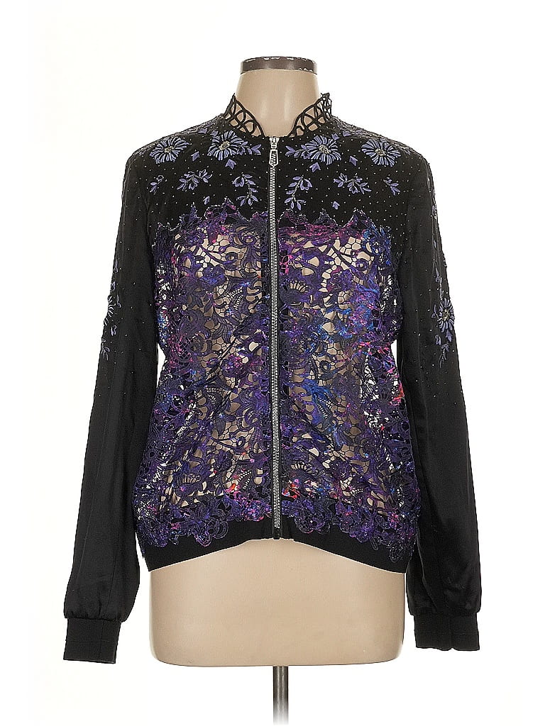 Haut ELIE TAHARI 100% Soie à Imprimé Fleurs - Taille S, Teinté Professionnellement (Couleur Vin)