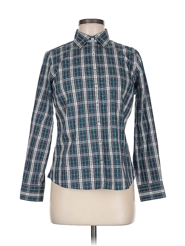 Pre-owned Lands' End Long Sleeve Button Down Shirt In Blue