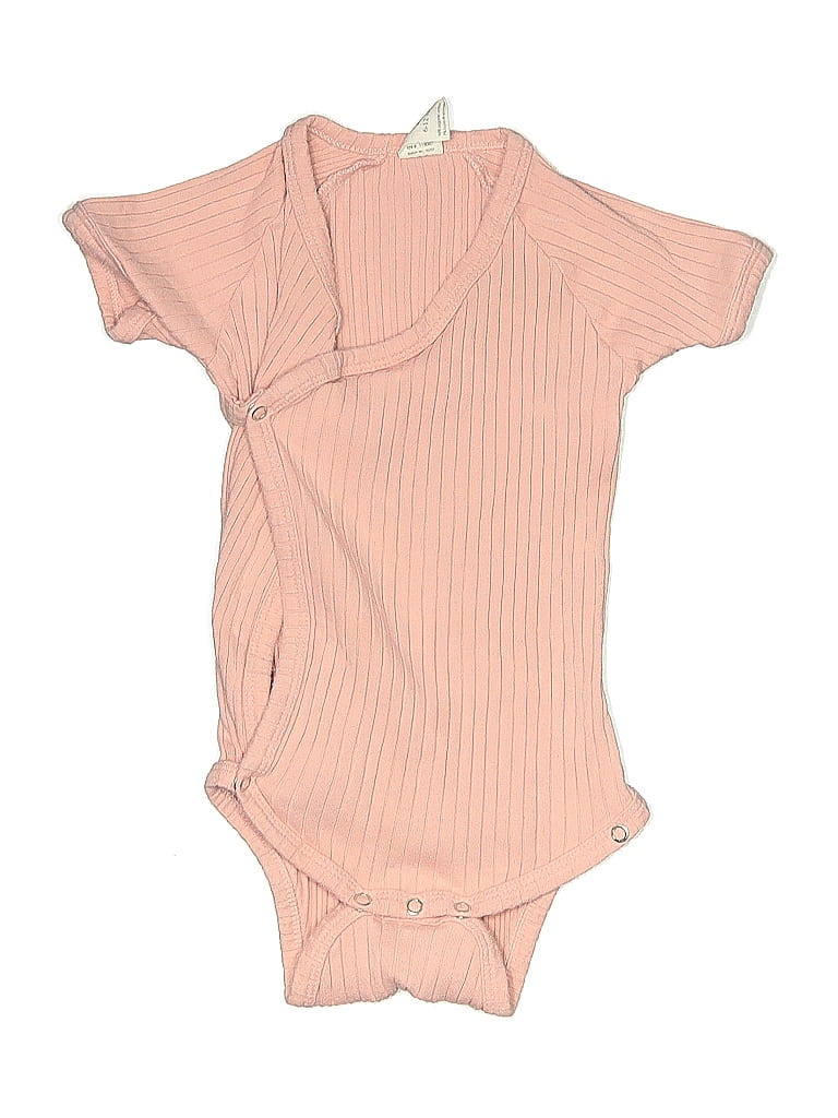 Kate Quinn Organics 100% Cotton Pink Short Sleeve Onesie Size 6-12 mo - photo 1