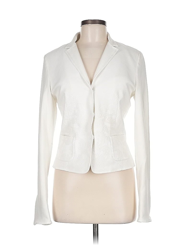 Pre-owned Elie Tahari Blazer Jacket In White
