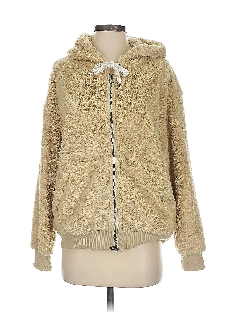 Dylan 100% Polyester Tan Zip Up Hoodie Size XS - photo 1