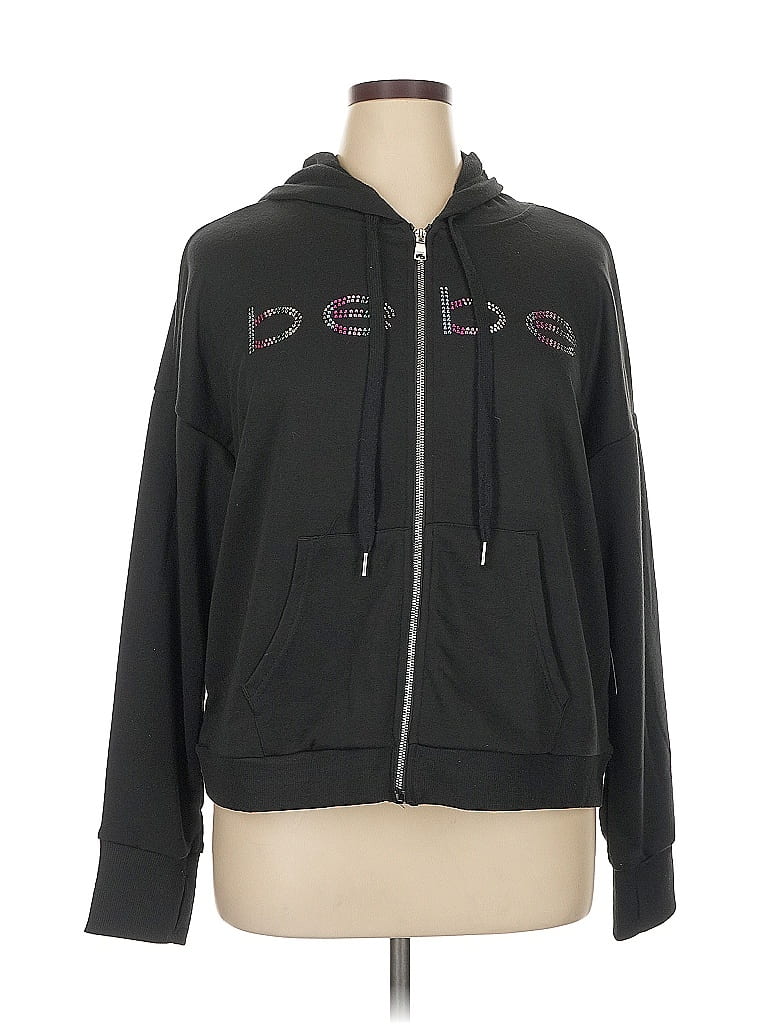 Bebe Black Zip Up Hoodie Size 1X - photo 1